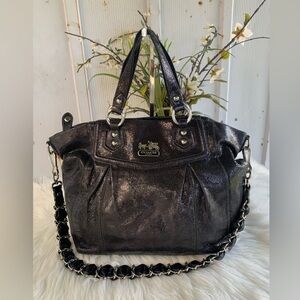 *RARE* Coach  Madison Audrey, Metallic Shimmering Black Satchel/Shoulder Bag